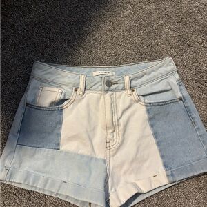 PacSun Women's Blue and White Denim Shorts